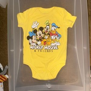 3/6 month Mickey Mouse & Friends yellow onesie